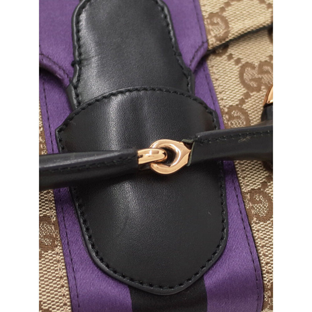 Gucci GG Canvas Horsebit Chain bag Brown Purple - Picture 9 of 9